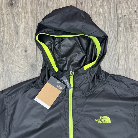 The North Face Hoodie Size XL Mens Black TNF Black Green Cyclone Wind Full Zip - Picture 6 of 14